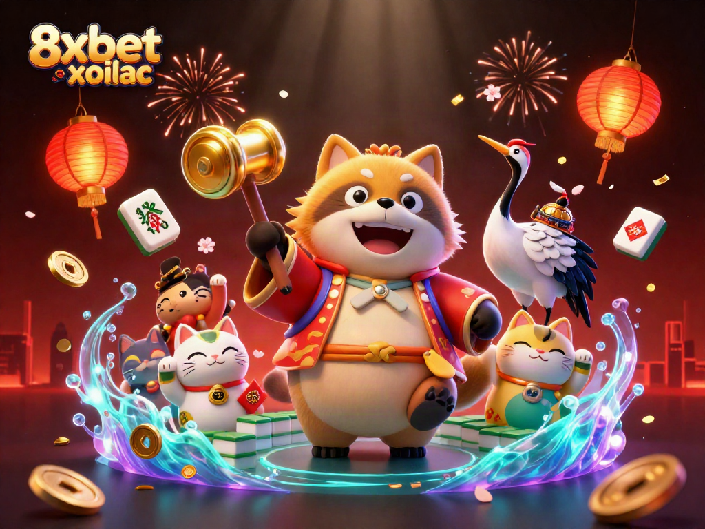 Experience thrilling moments with 8xbet xoilac and enjoy cheerful characters celebrating luck in a vibrant casino scene.