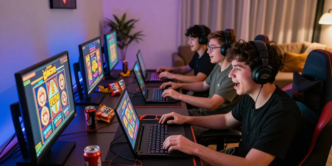 Players experiencing the thrill of slot gacor games in a vibrant online gaming setup.