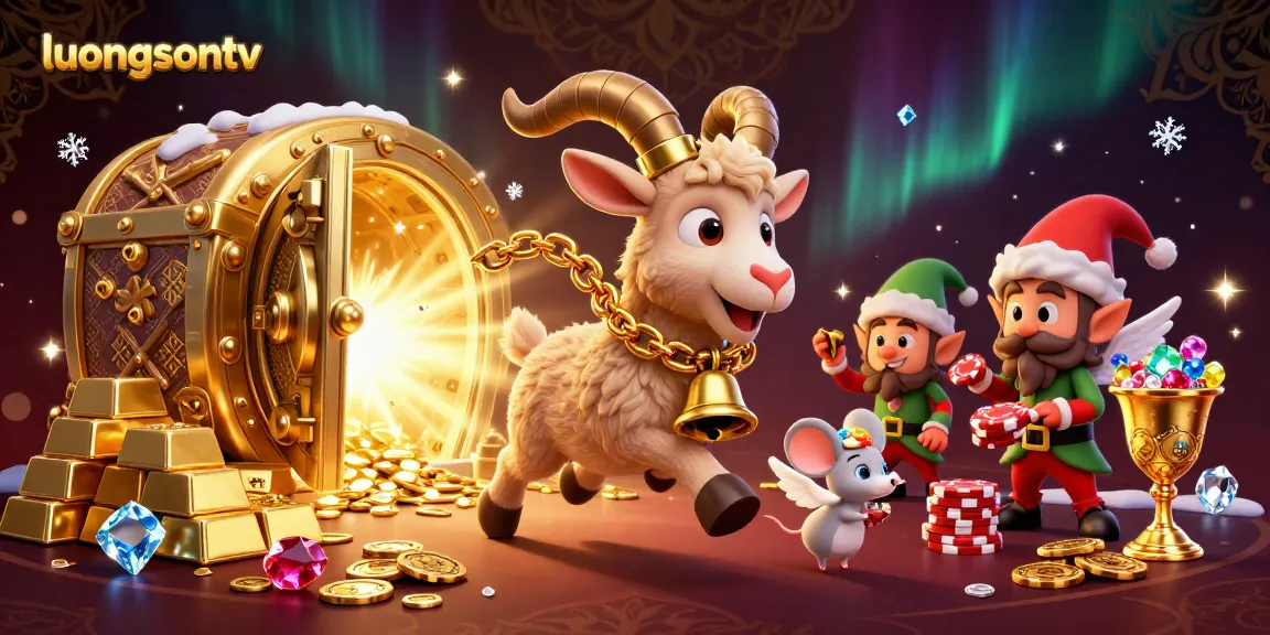 Engage with luongsontv in this cartoonish holiday horror casino scene filled with treasures and festive chaos.
