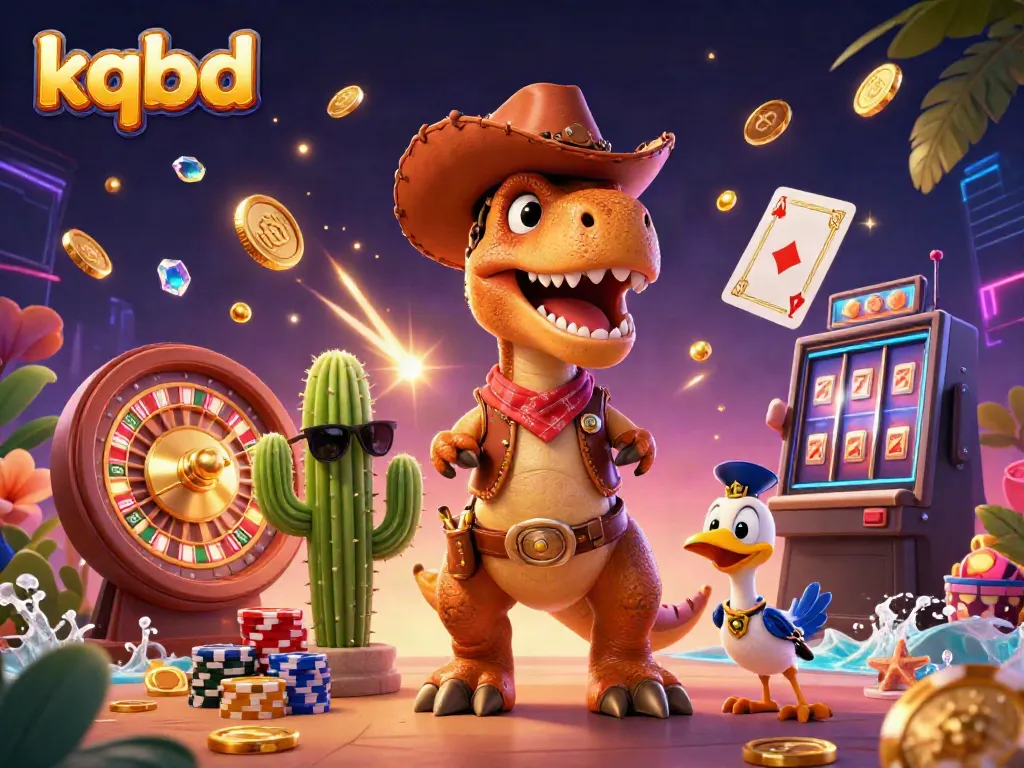 Experience thrilling moments with kqbd as cartoon characters celebrate casino wins amidst vibrant games.