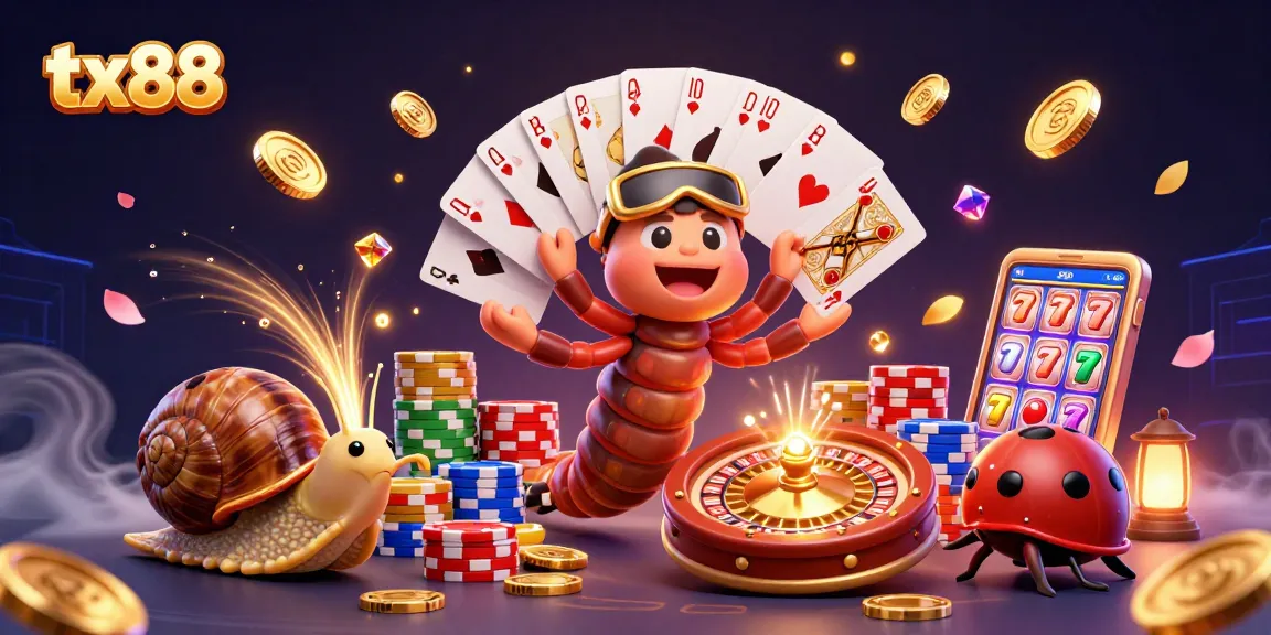Experience the excitement of tx88 at a vibrant 3D casino with a millipede dealer and high-rolling snail.