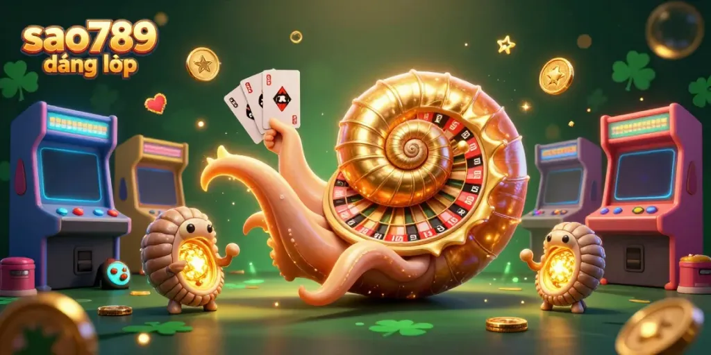 Engage with the vibrant sao789 đăng nhập scene showcasing a giant nautilus roulette and glowing cards.