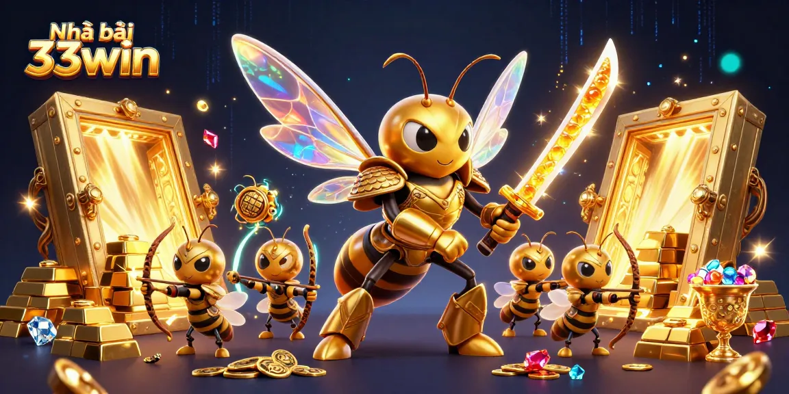Engage in thrilling gaming at Nhà cái 33win with vibrant 3D casino-themed illustration.