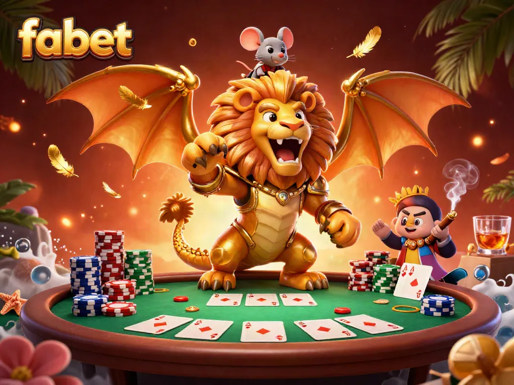 Experience the excitement of fabet's vibrant casino scene with dynamic poker action and unique characters.
