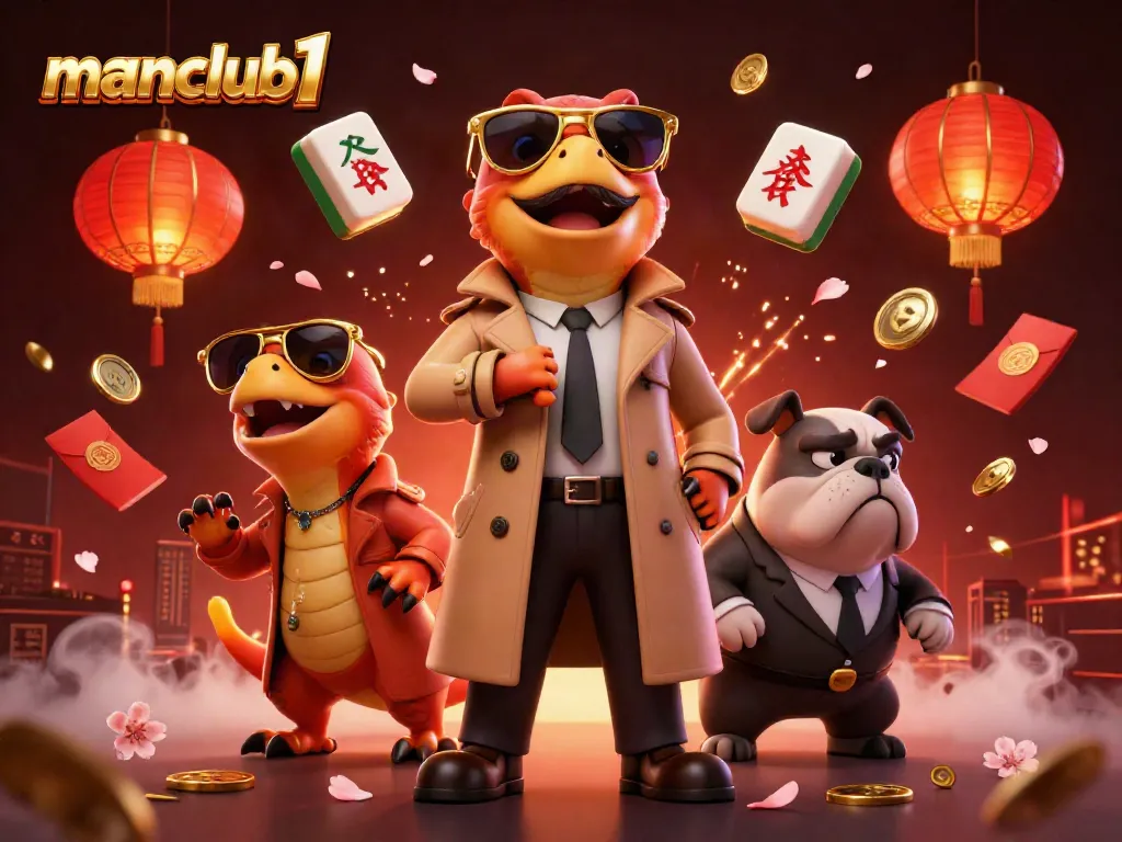Experience the vibrant world of manclub1, where cartoon raptors humorously infiltrate a VIP casino setting, featuring dynamic gambling elements.