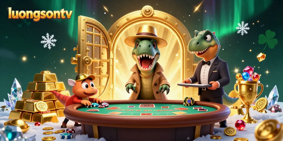 Watch a velociraptor card counter at luongsontv try to win at blackjack amidst gold treasures.